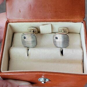 David Yurman silver cufflinks with black diamonds